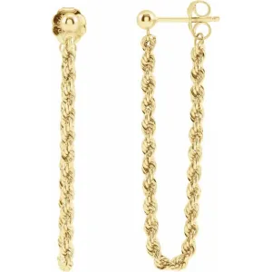 14K Yellow Gold Rope Chain Earrings