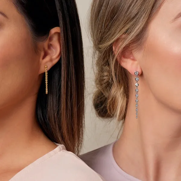 14K Yellow Gold Rope Chain Earrings