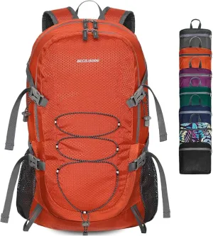 40L Lightweight Hiking Backpack Travel Packable Daypack for Women and Men, Orange