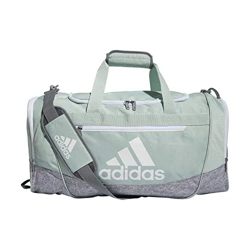adidas Defender III Medium Duffel Bag, Green Tint/White, One Size
