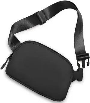 Amazerbst Belt Bag, Fanny Pack, Everywhere Belt Bag,40 Inch Adjustable Strap,Belt Bag for Women and Men,Waterproof, BLACK