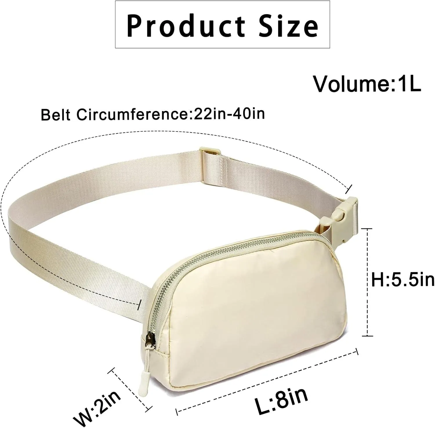Amazerbst Belt Bag, Fanny Pack, Everywhere Belt Bag,40 Inch Adjustable Strap,Belt Bag for Women and Men,Waterproof