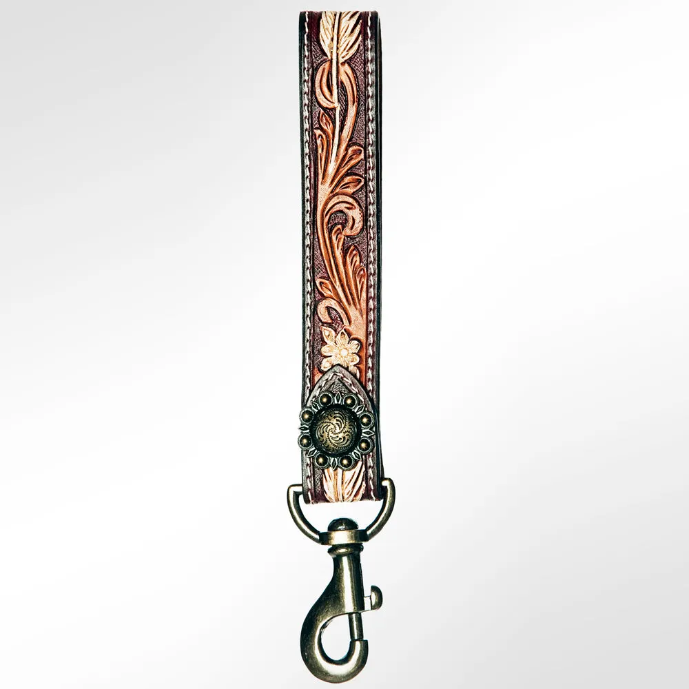 American Darling ADBRF126 Hand Tooled Genuine Leather Handle Strap For Wristlet Bags