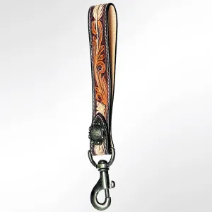 American Darling ADBRF126 Hand Tooled Genuine Leather Handle Strap For Wristlet Bags