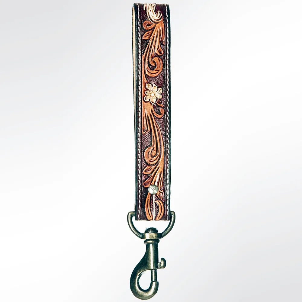 American Darling ADBRF126 Hand Tooled Genuine Leather Handle Strap For Wristlet Bags