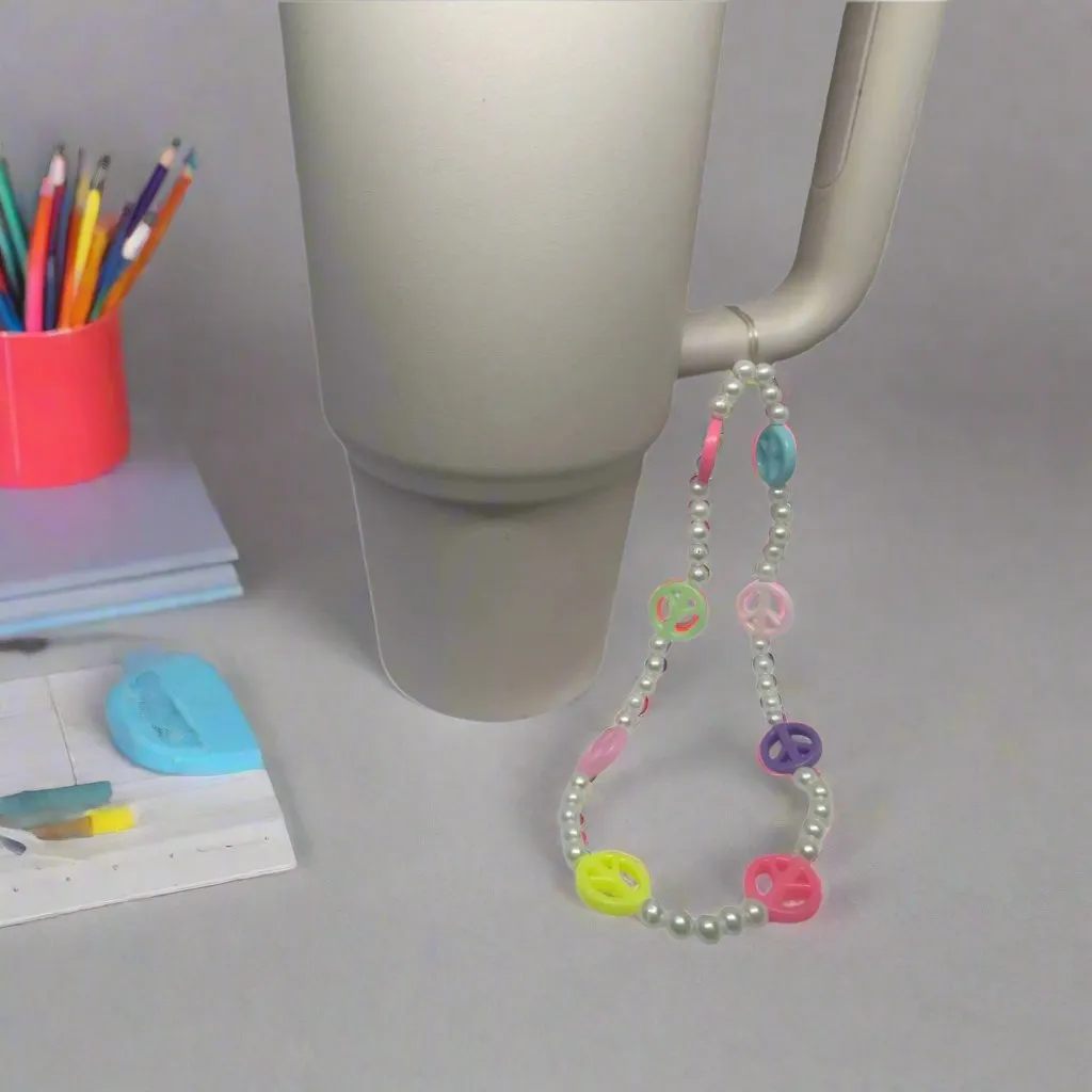 Beautiful Vibrant Handmade Beaded Hanging Charm Accessory With Pearls and Multicolored Accents