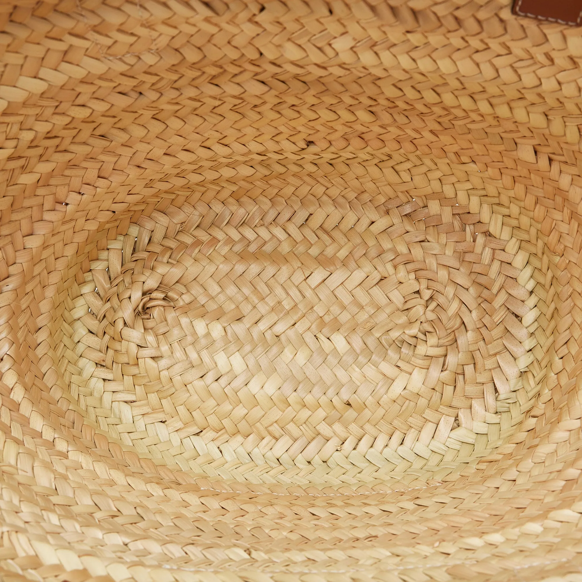 Beige Loewe Raffia Basket Tote