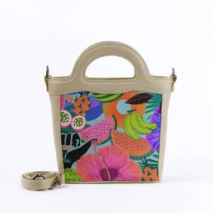 Beige Top Handle Handbag Summer Pattern