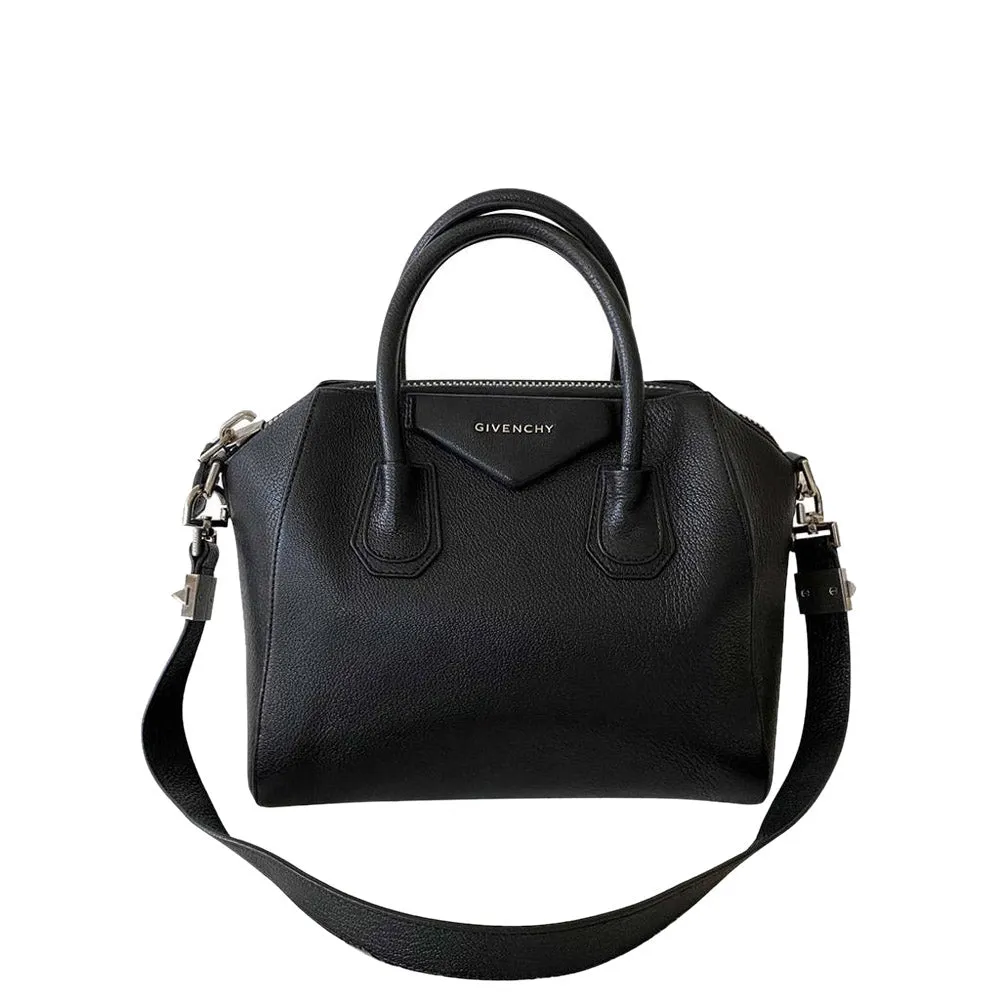 Black Leather Antigona Small Bag