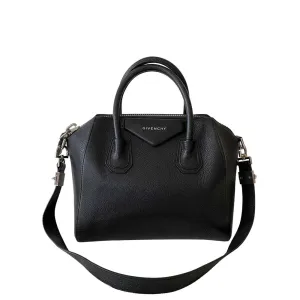 Black Leather Antigona Small Bag