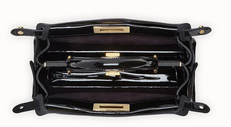Black Patent Leather Bag with Cover