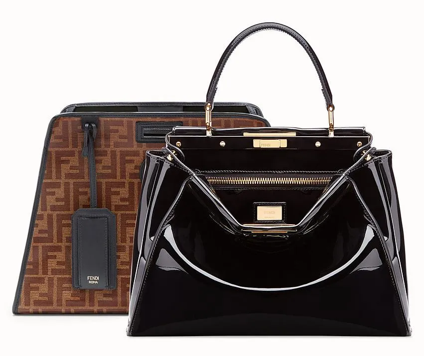 Black Patent Leather Bag with Cover