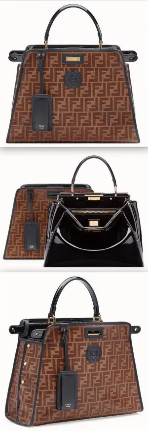 Black Patent Leather Bag with Cover