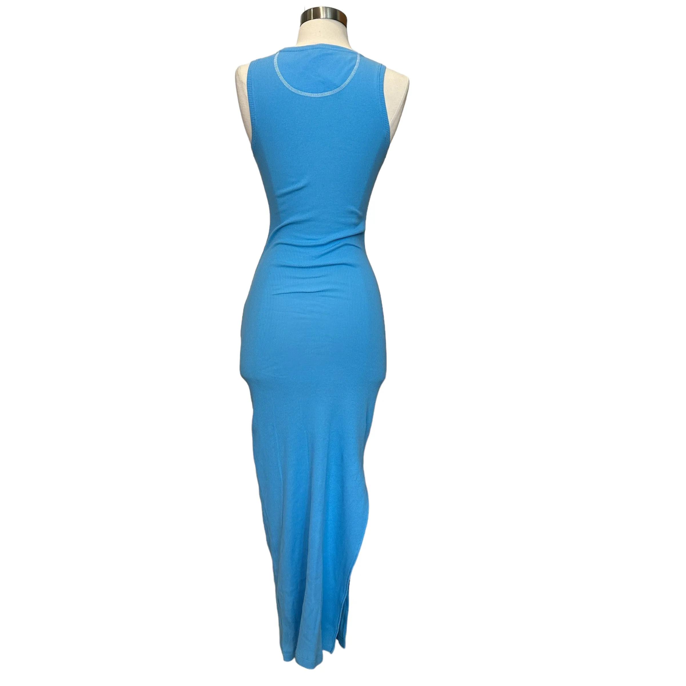 Blue Ribbed Anagram Dress - XS