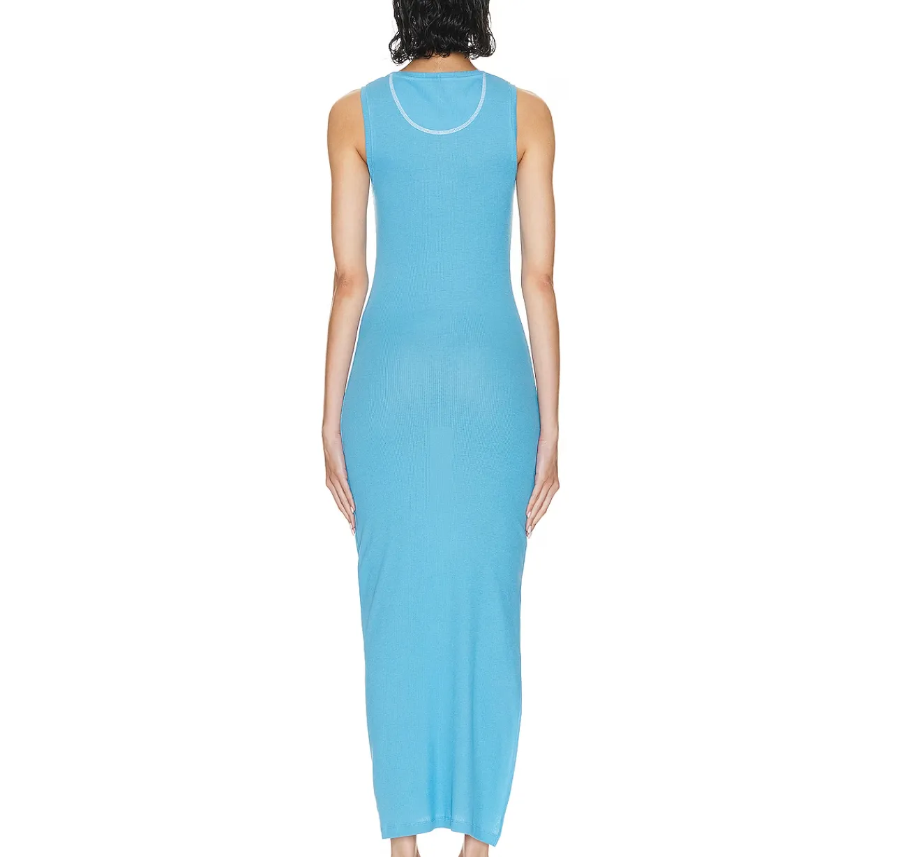Blue Ribbed Anagram Dress - XS