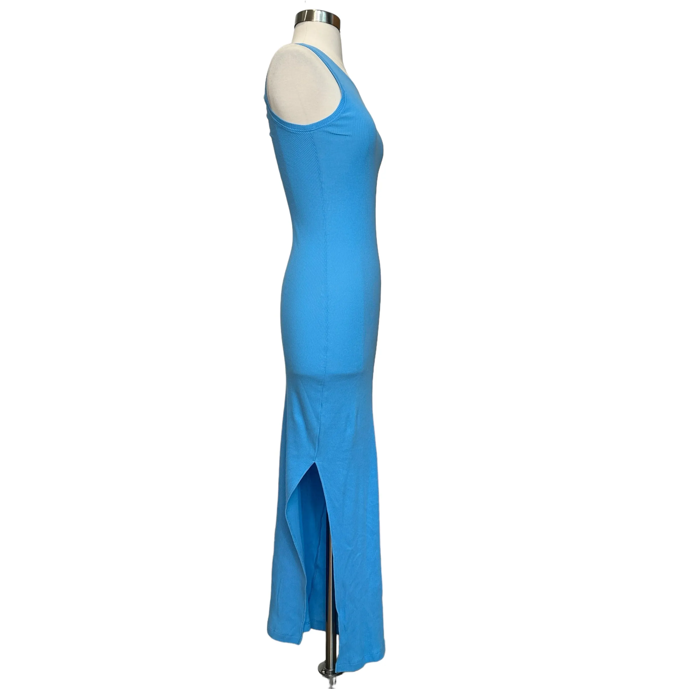Blue Ribbed Anagram Dress - XS