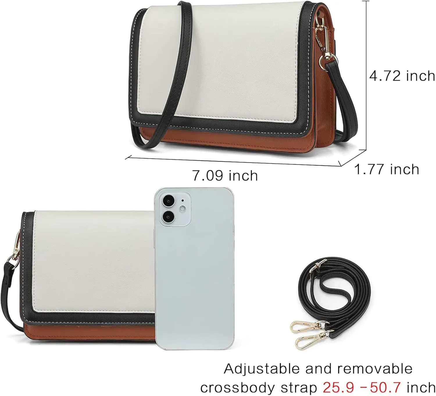 BROMEN Crossbody Bags for Women Small Cell Phone Shoulder Bag Wristlet Wallet Clutch Purse