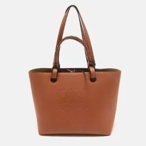 Brown Leather Small Anagram Tote