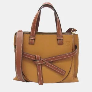 Brown Leather Small Gate Shoulder Bag