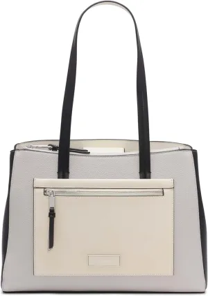 Calvin Klein Women's Hadley Tote Bag  2 in 1, Vegan Leather, 5 Pockets