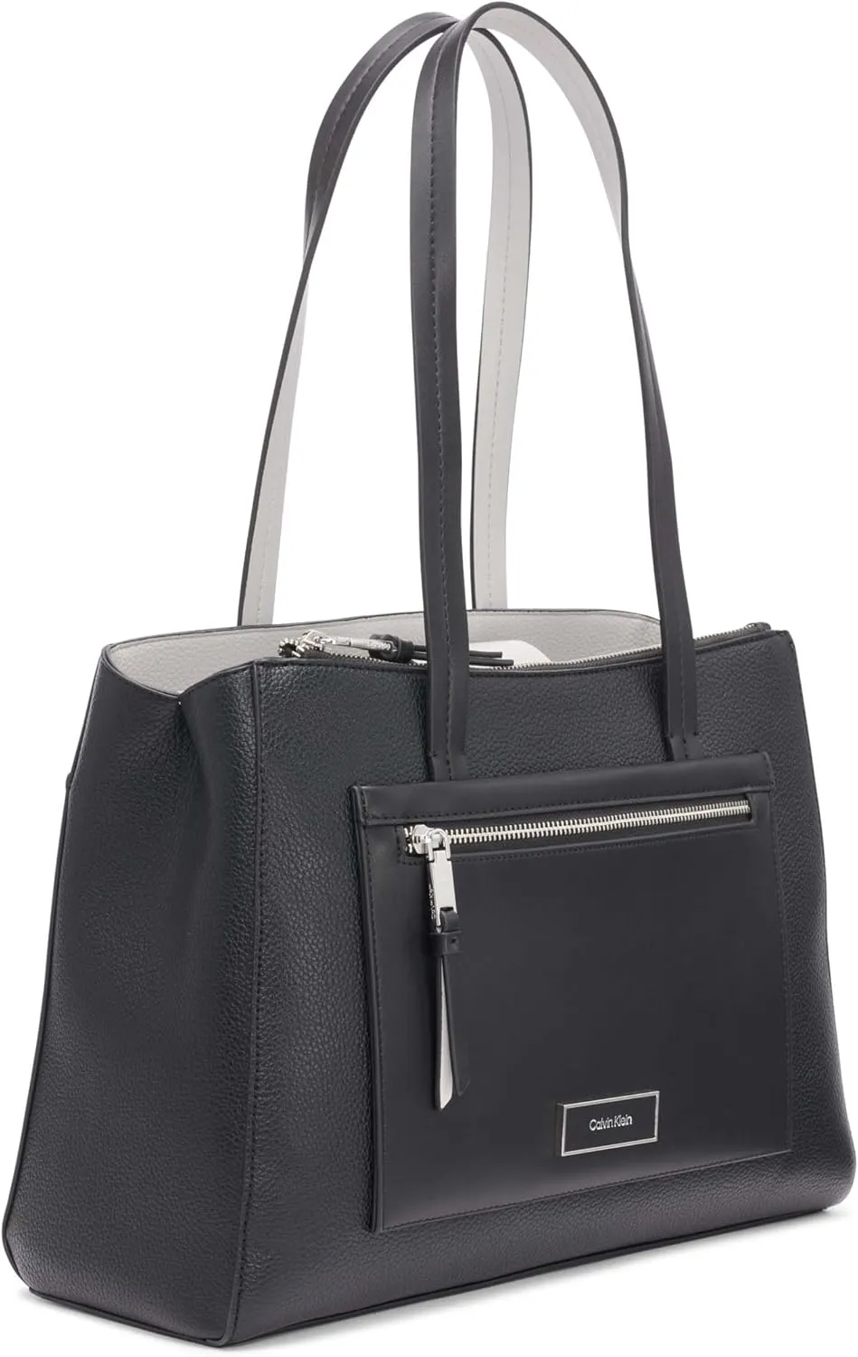 Calvin Klein Women's Hadley Tote Bag  2 in 1, Vegan Leather, 5 Pockets