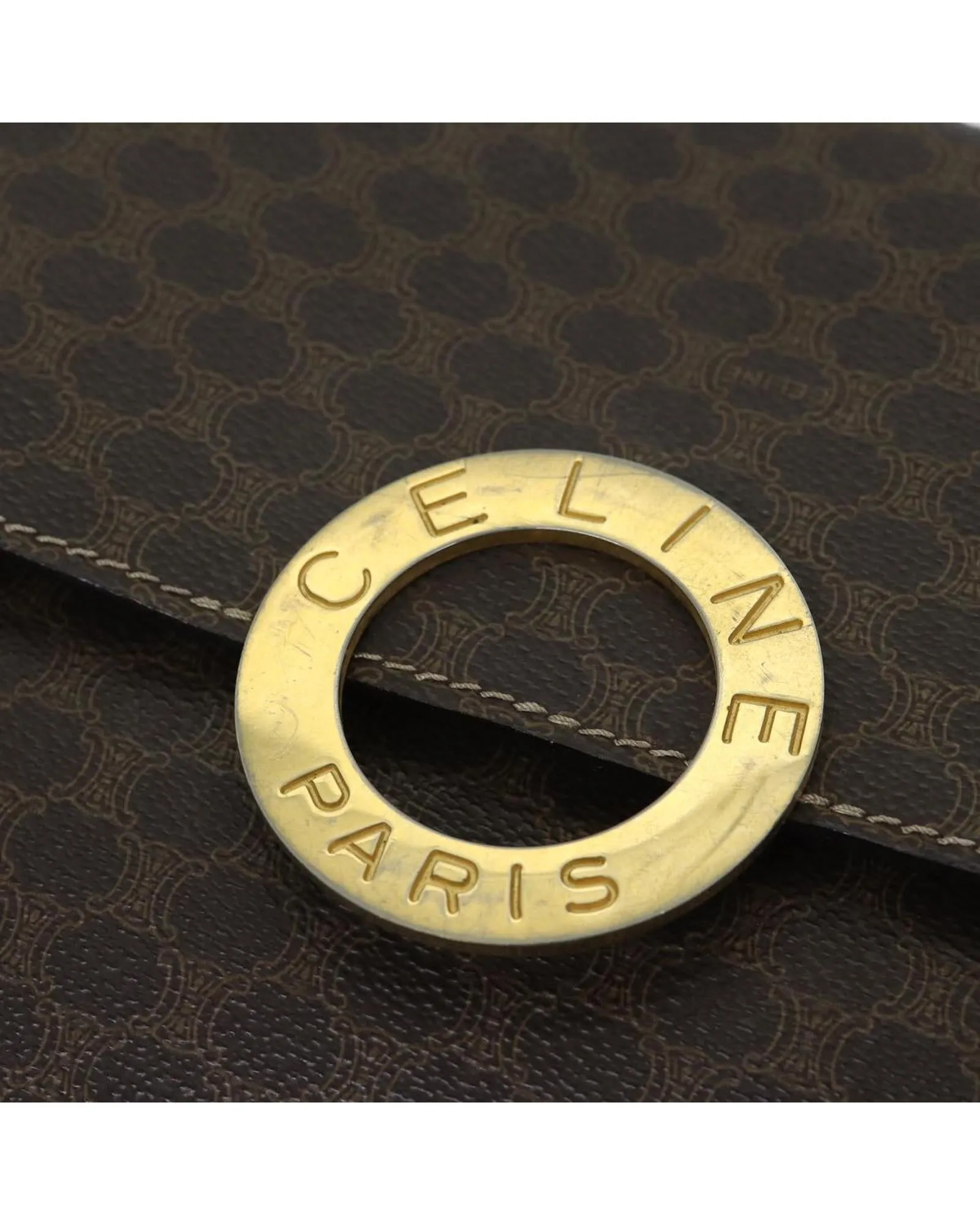 CELINE Trio Monogram Canvas Shoulder Bag