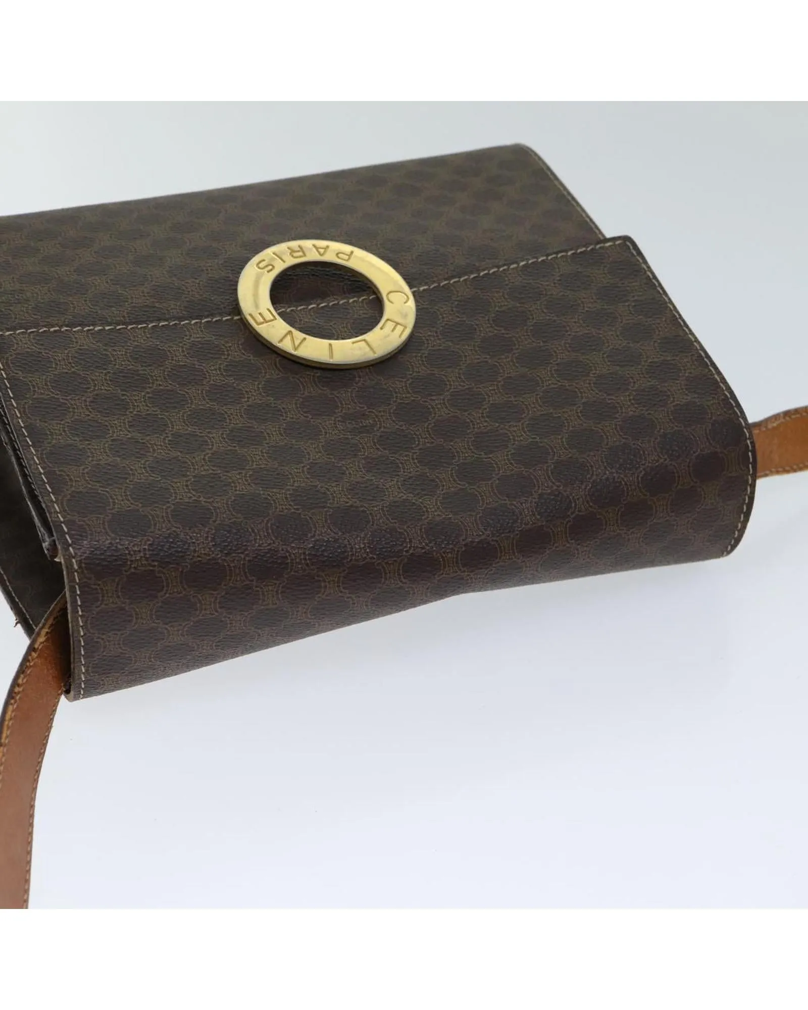 CELINE Trio Monogram Canvas Shoulder Bag