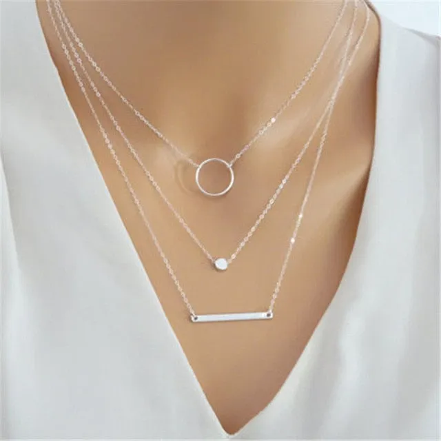 Chain Necklaces Pendants | Vintage Multi Layer Jewelry