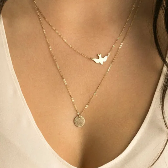 Chain Necklaces Pendants | Vintage Multi Layer Jewelry
