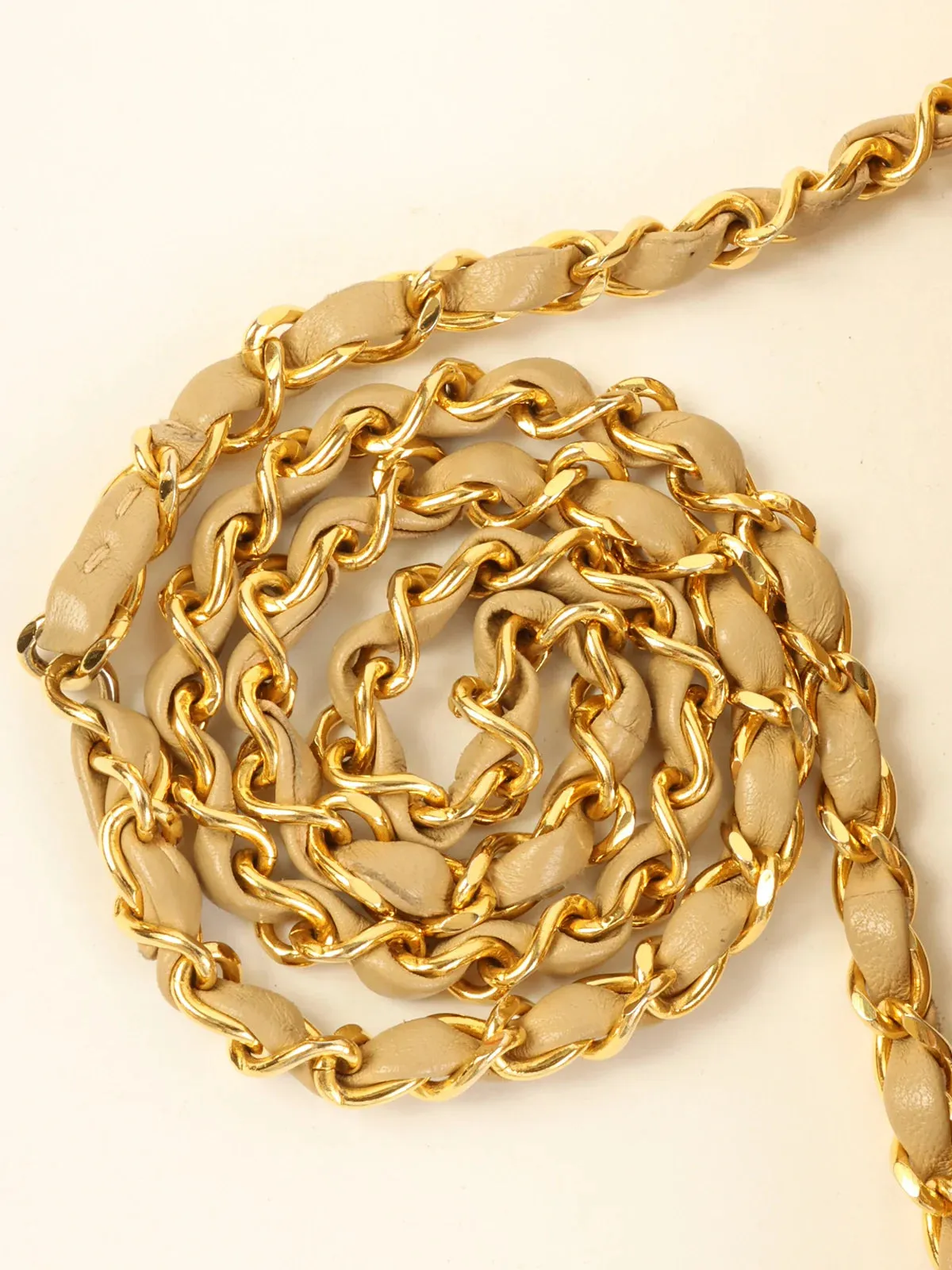 CHANEL Around 1990 Made Classic New Chain Bag 25Cm Beige