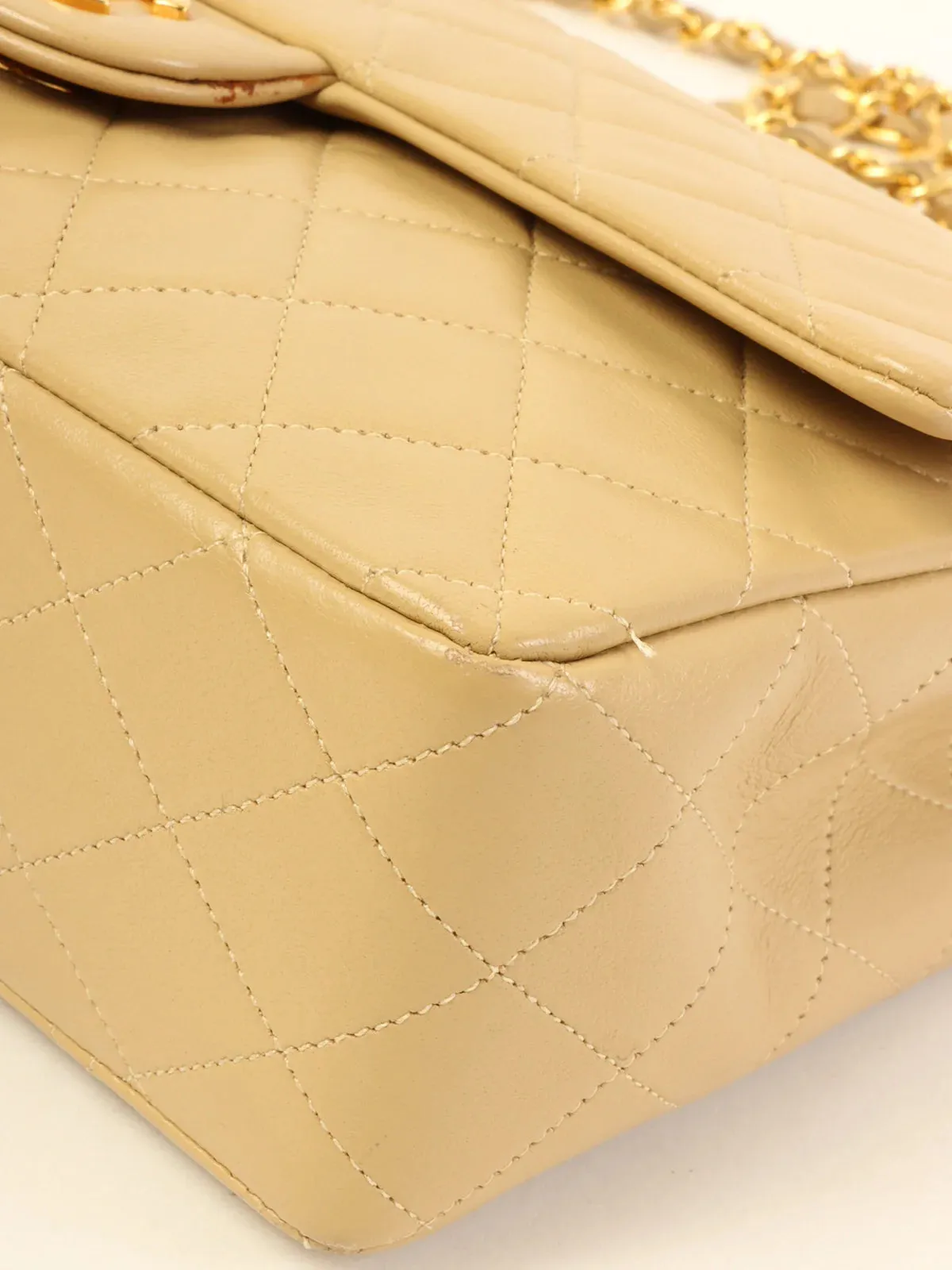 CHANEL Around 1990 Made Classic New Chain Bag 25Cm Beige