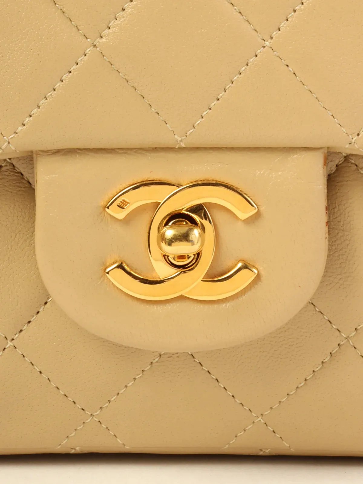 CHANEL Around 1990 Made Classic New Chain Bag 25Cm Beige