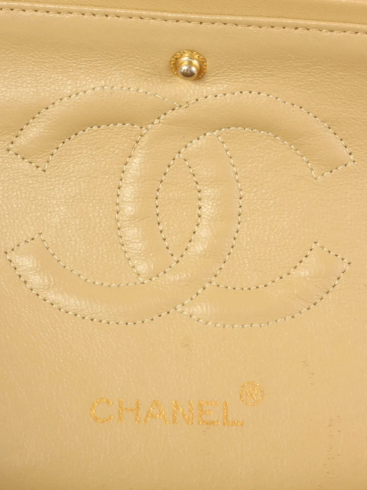 CHANEL Around 1990 Made Classic New Chain Bag 25Cm Beige