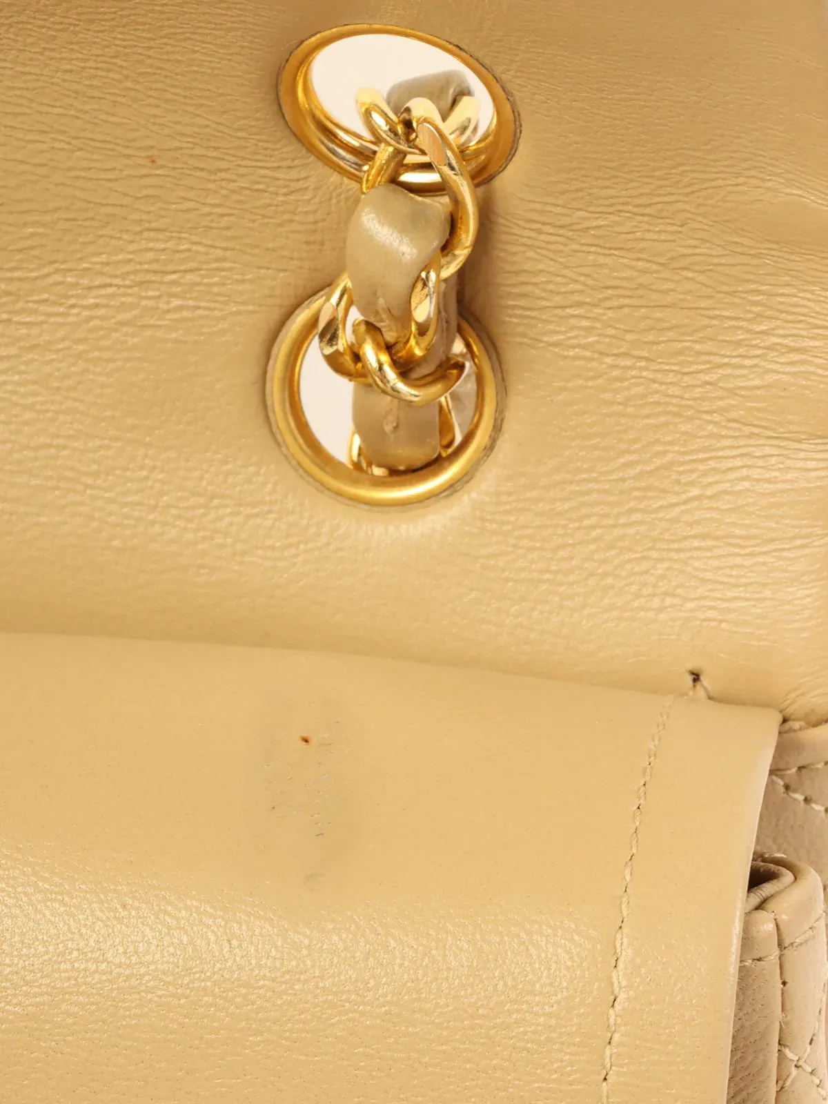 CHANEL Around 1990 Made Classic New Chain Bag 25Cm Beige