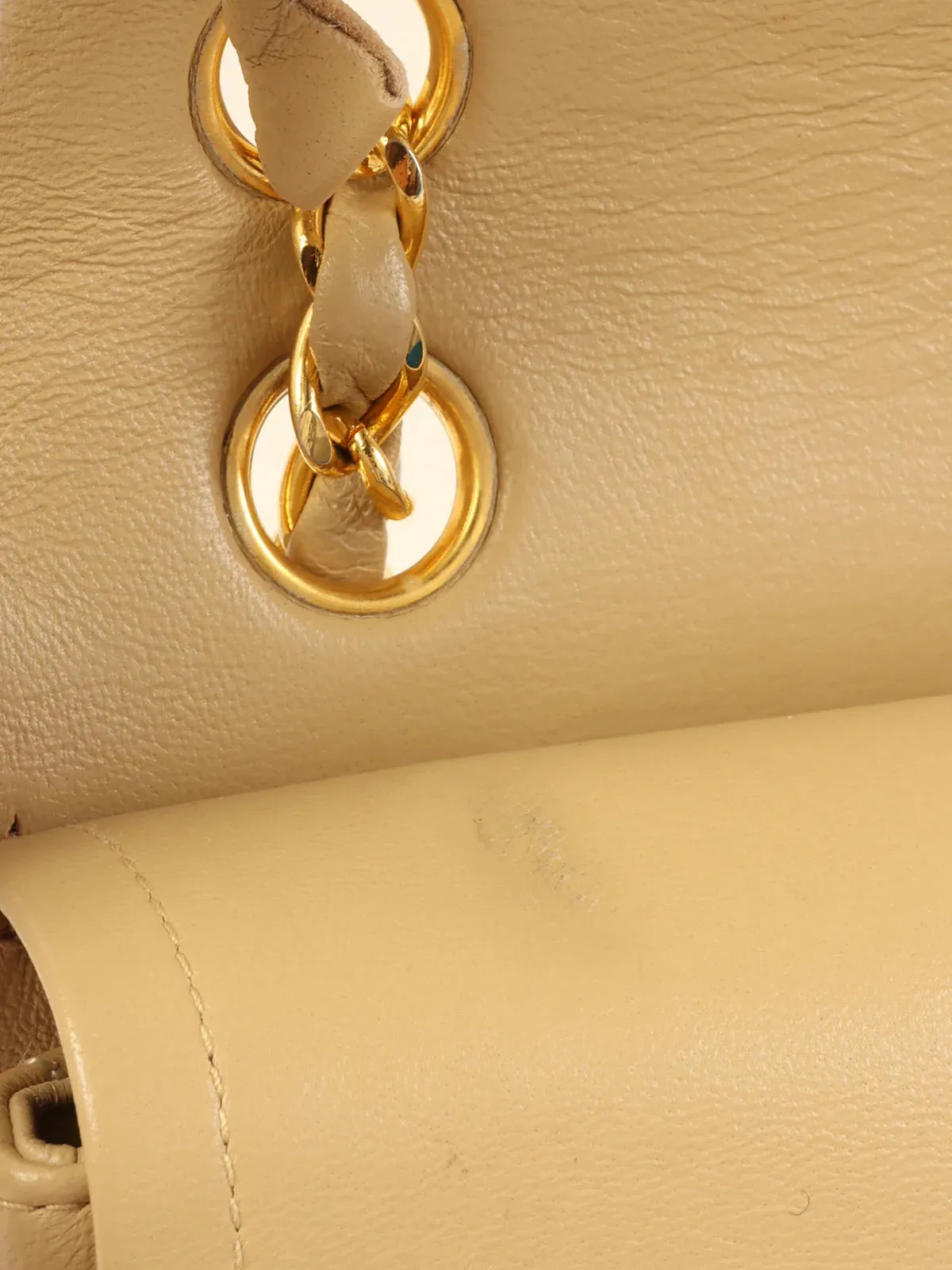 CHANEL Around 1990 Made Classic New Chain Bag 25Cm Beige