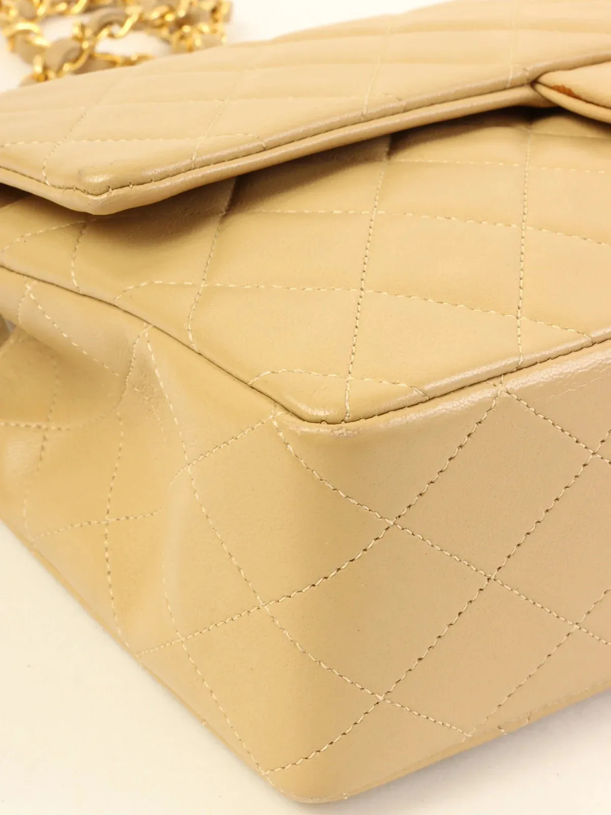 CHANEL Around 1990 Made Classic New Chain Bag 25Cm Beige