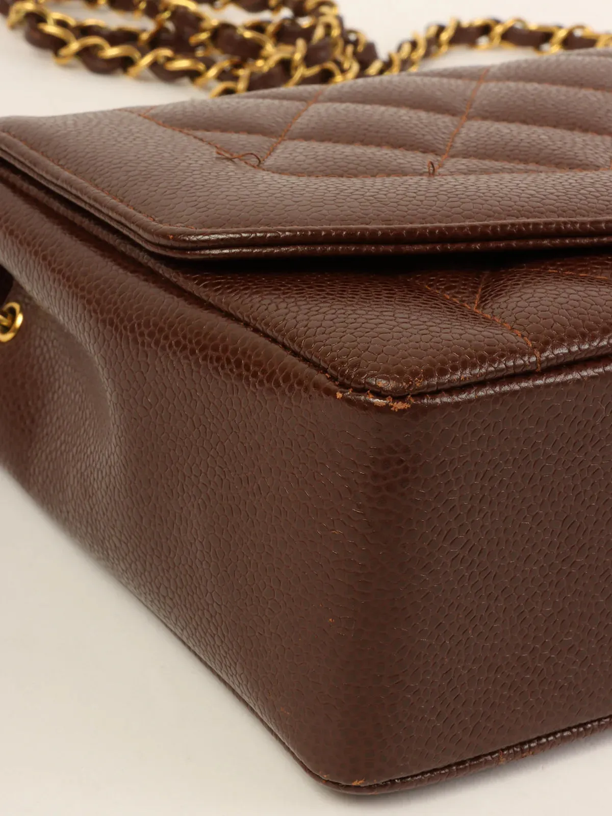 CHANEL Around 1995 Made Caviar Skin Diana New Chain Bag 25Cm Brown