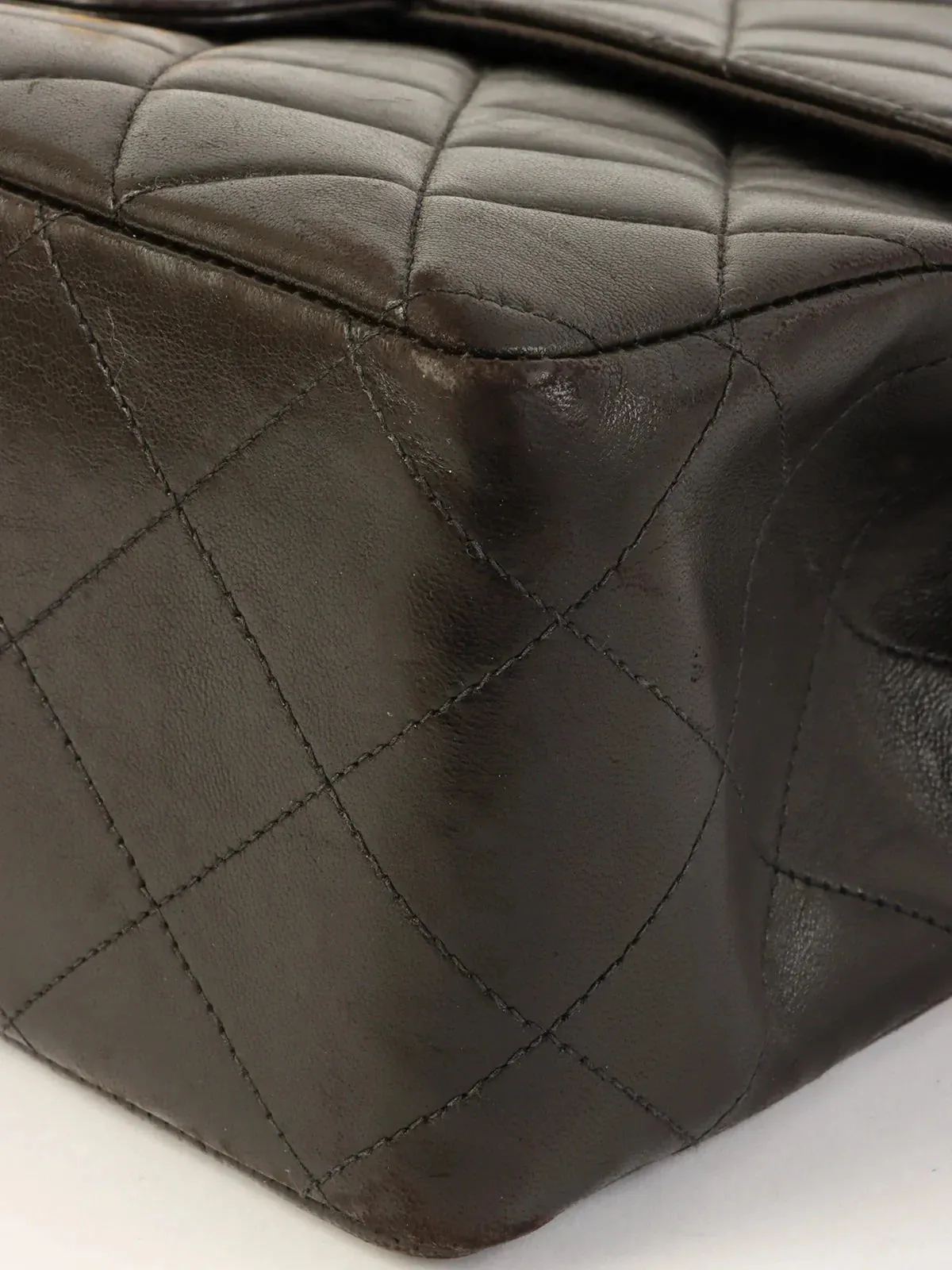 CHANEL Around 1995 Made Classic Flap Chain Bag Jumbo Black