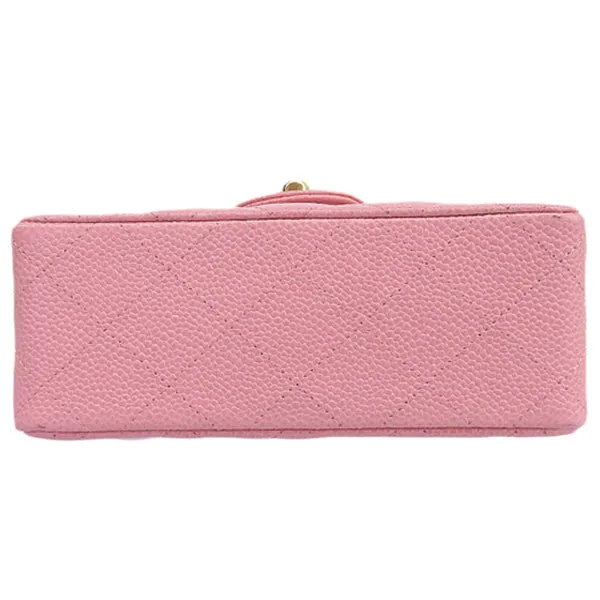 CHANEL Around 2004 Made Caviar Skin Classic Flap Chain Mini Bag Pink