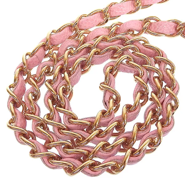 CHANEL Around 2004 Made Caviar Skin Classic Flap Chain Mini Bag Pink