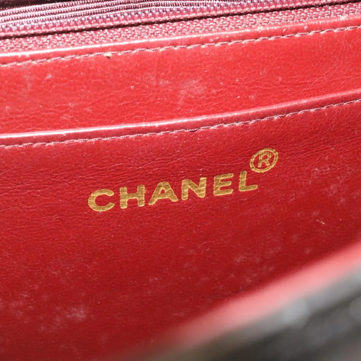 CHANEL Big Matelasse Flap Chain Shoulder Bag Lamb Skin Black Gold  am1276gA