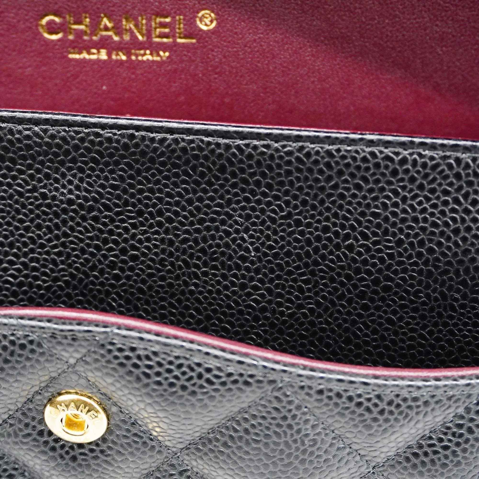 Chanel  Big Matelasse W Flap W Chain Women's Leather Shoulder Bag Black