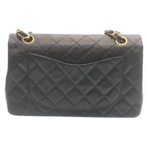 Chanel Classic Matelasse 23 Chain Flap Shoulder Bag Lamb Skin Black Auth 29002A