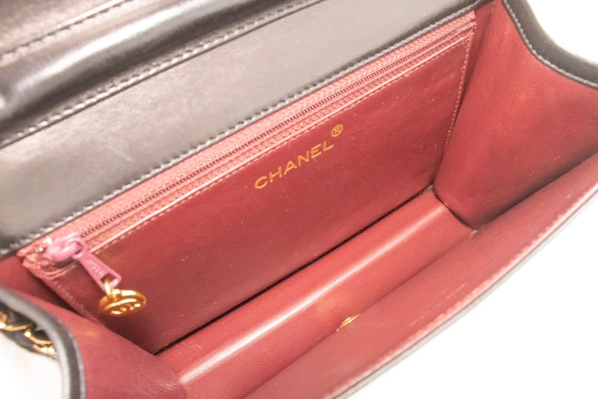 CHANEL Full New Chain Shoulder Bag Clutch Black Quilted Lambskin