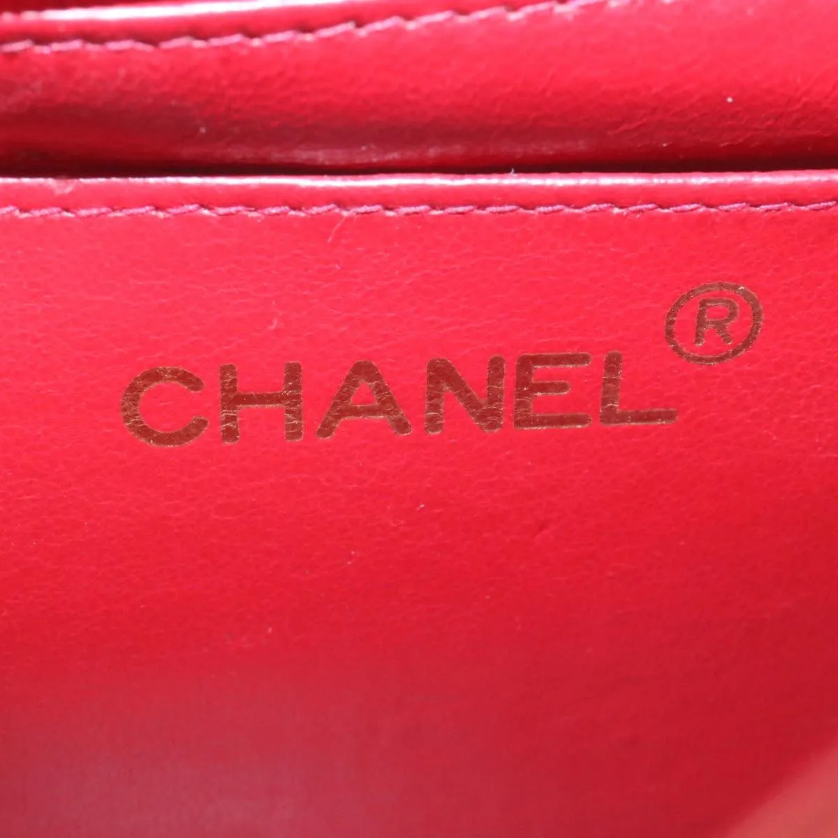 Chanel Matelasse Chain Flap Shoulder Bag Lamb Skin Turn Lock Red CC Auth 28661A