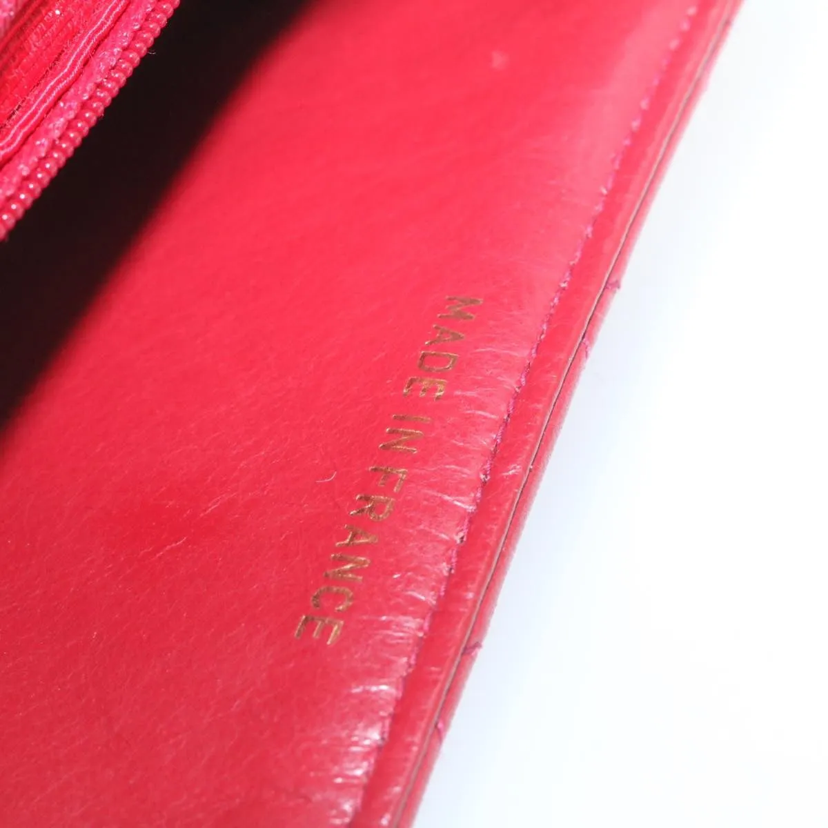 Chanel Matelasse Chain Flap Shoulder Bag Lamb Skin Turn Lock Red CC Auth 28661A