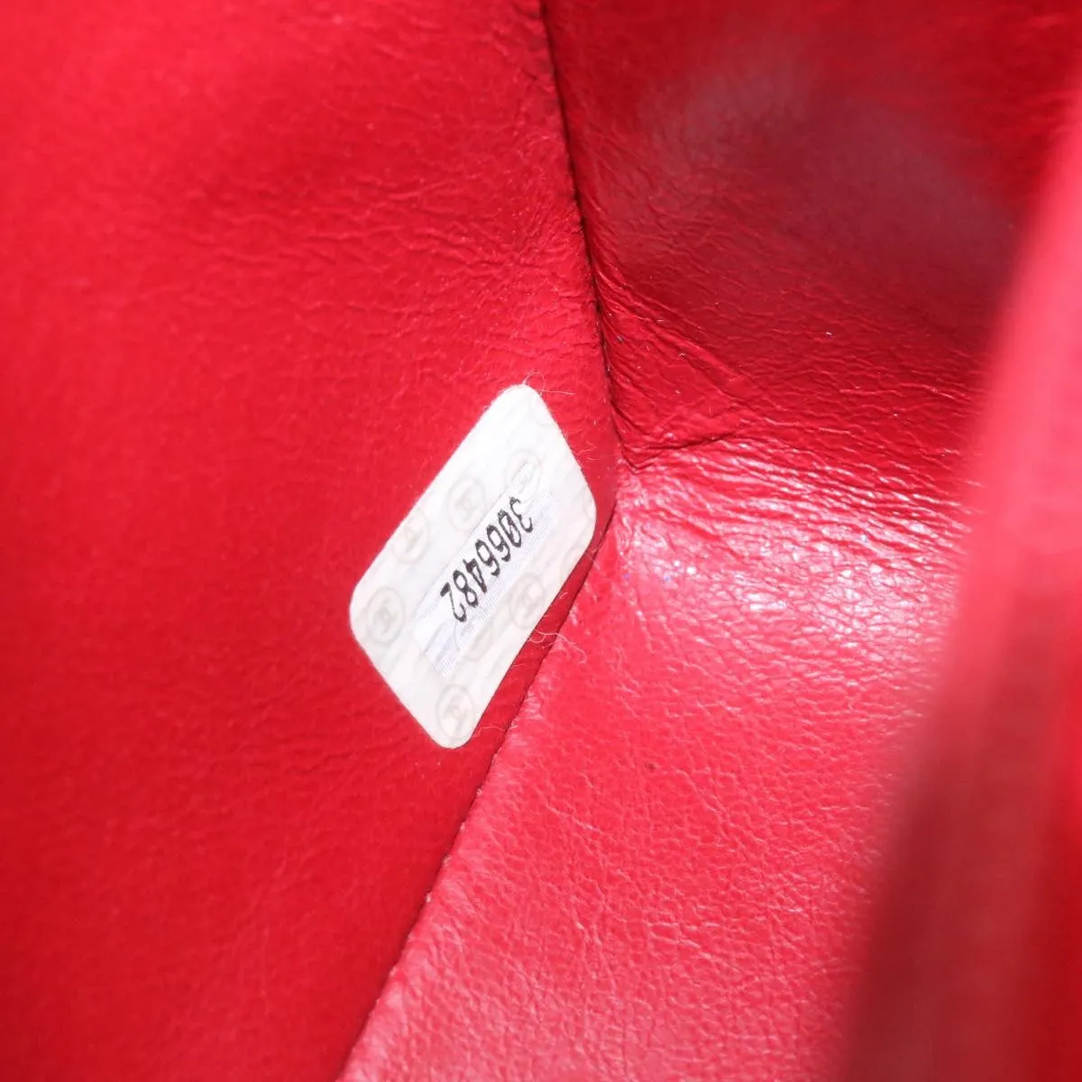 Chanel Matelasse Chain Flap Shoulder Bag Lamb Skin Turn Lock Red CC Auth 28661A