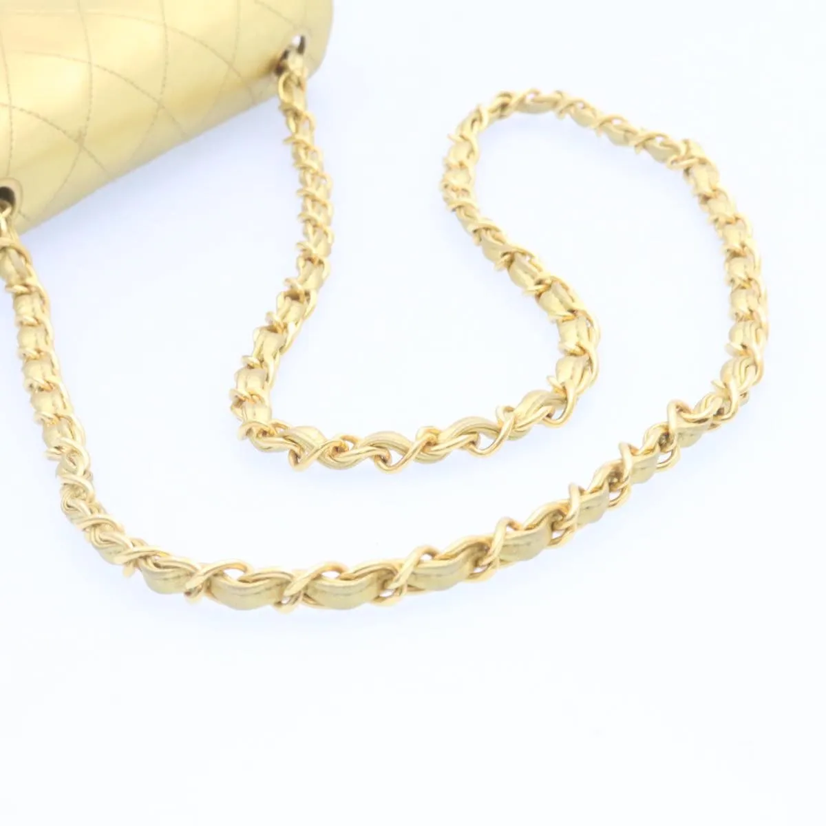 Chanel Matelasse Chain Flap Shoulder Bag Leather Gold CC Auth 25305A