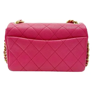 Chanel Matelasse Flap Bag Chain Shoulder AS1895 HandBag Caviar Skin Pink 30s Ladies