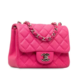 Chanel Mini Square Caviar Single Flap Shoulder Bag